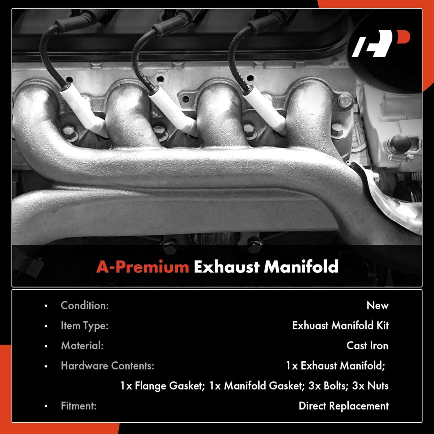 A-Premium Engine Exhaust Manifold Kit W/Gaskets & Bolts & Nuts [DOHC 4Cyl 2.4L] Compatible with Chevrolet Equinox 2013-2014 Captiva Sport 2013-2015 & GMC Terrain 2013-2014 674-561