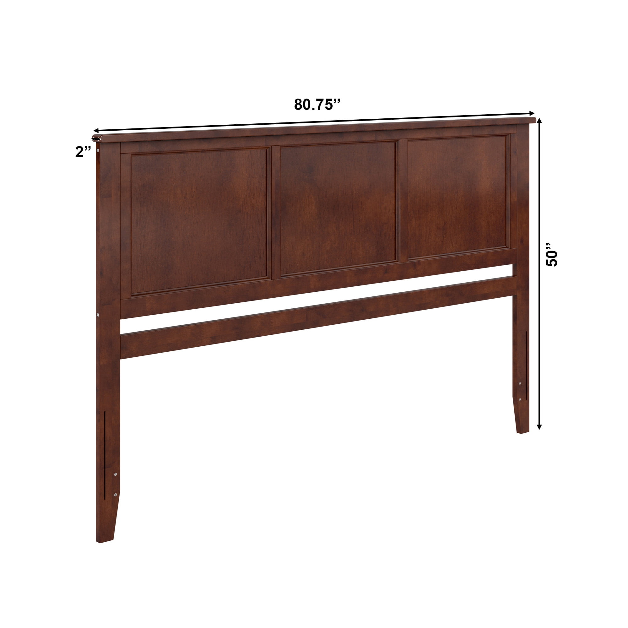 AFI Madison King Solid Wood Panel Headboard, Walnut