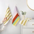 thumbnail image 2 of Unique Bargains Striped Hand Towels Absorbent Soft Towel for Kitchen Pink Brown 4-Piece, 2 of 5