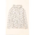 thumbnail image 1 of ABPHQTO Sudadera de mujer blanca con cuello vuelto y estampado floral, 1 of 5