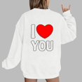 thumbnail image 1 of Jsaierl Sweatshirts à Manches Longues pour Femmes Saint-Valentin Mignons Cœur Graphique Tops Imprimé Lettre Pullovers Surdimensionnés Décontractés Col Rond Ample, 1 of 4