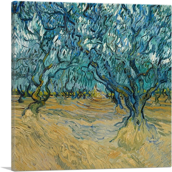 ARTCANVAS Olive Orchard at Saint-Remy 1889 Canvas Art Print by Vincent Van Gogh - Size: 18" x 18" (0.75" Deep)