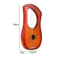 thumbnail image 3 of Arpa de lira de 7 cuerdas, estilo antiguo, liras, instrumento de cuerdas de madera de okoume con bolsa de transporte, juego de cuerdas adicional, llave de afinación, paño de limpieza y 2 púas., 3 of 3