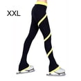 thumbnail image 3 of Toystoory Pantalones de patinaje sobre hielo, mallas de práctica de LICRA, pantalones de patinaje ligeros, mallas de entrenamiento de equipo Uniforme atlético Amarillo/XXL, 3 of 5