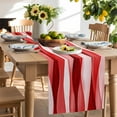 thumbnail image 2 of Table Runner 72 Inches Long for Kitchen Dining, Red Striped Dresser Scarf Farmhouse, Dining Table Decorations for Wedding/Parties, Modern Gradient Geometric Ripple Stripes 13 x 72 In, 2 of 9