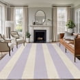 thumbnail image 2 of Purple Striped Area Rug 5x8 Washable Rug Non Slip Classic Minimalism Horizontal Stripes Large Area Rug Soft Stainresistant Indoor Floor Carpet for Living Room Bedroom Home Office Dining Room Nursery, 2 of 9
