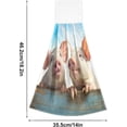 thumbnail image 3 of Coolnut Cute Little White Pig Hand Towels Set of 2 Soft Absorbent Kitchen Hanging Towels Dish Cloths Bathroom Hand Towels with Loop & Hook for Kitchen Bathroom Wash cloth, 3 of 7