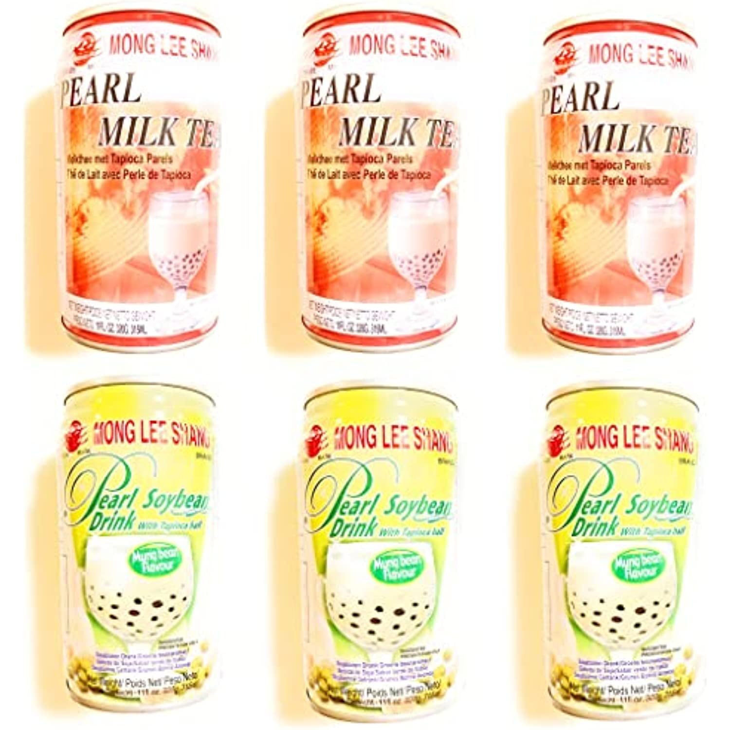 3 Cans Mong Lee Shang Pearl Milk Tea And 3 Cans Pearl Soybean Drink