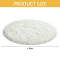 thumbnail image 3 of Tripumer Fluffy Round Rug 4 feet Circle Shag Area Rug Circular Rugs Fuzzy Rug Shaggy Bedroom Carpet For Room Bedroom Living Room White, 3 of 7