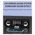 thumbnail image 5 of Smart Clock Bluetooth Speaker, LED HD Mirror, FM Radio Function, Multi-Function Playback Bluetooth Audio White,1 * Smart clock Bluetooth speaker,White, 5 of 9
