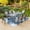 Black-83" x 39" Table, variant on SUMMIT LIVING 7-Piece Outdoor Patio Dining Set, Patio Table and Textilene Chairs for 6 People, Black & Brown-Gray