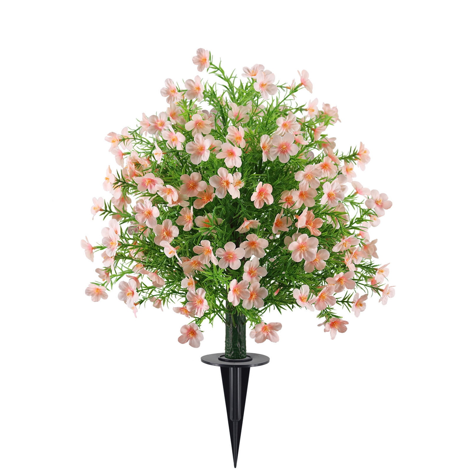 Gumesh Artificial Plants Outdoor Flowers- UV Resistant Boxwood & Baby’s Breath Greenery for Porch, Patio, Garden, All Season Faux Plants in Pot