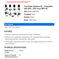 thumbnail image 2 of Front Brake Hardware Kit - Compatible with 2005 - 2007 Isuzu NPR-HD 2006, 2 of 2