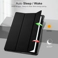thumbnail image 6 of Fintie Slim Case for Samsung Galaxy Tab A8 10.5 inch 2022 Model (SM-X200/X205/X207), Ultra Thin Lightweight Hard Back Shell Tri-Fold Stand Cover with Auto Wake/Sleep, Black, 6 of 10