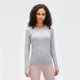 thumbnail image 1 of Camisas de Yoga sin costuras para mujer, Top corto de manga larga, ropa de gimnasio, camisetas de entrenamiento con realce, deportes, 1 of 5