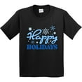 thumbnail image 3 of Inktastic Happy Holidays Blue Snowflakes Youth T-Shirt, 3 of 5