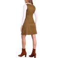 thumbnail image 3 of Vestido de tirantes tipo pinafore INSPIRE CHIC para mujer, con bolsillos, casual, vintage, de ante sintético, 3 of 6