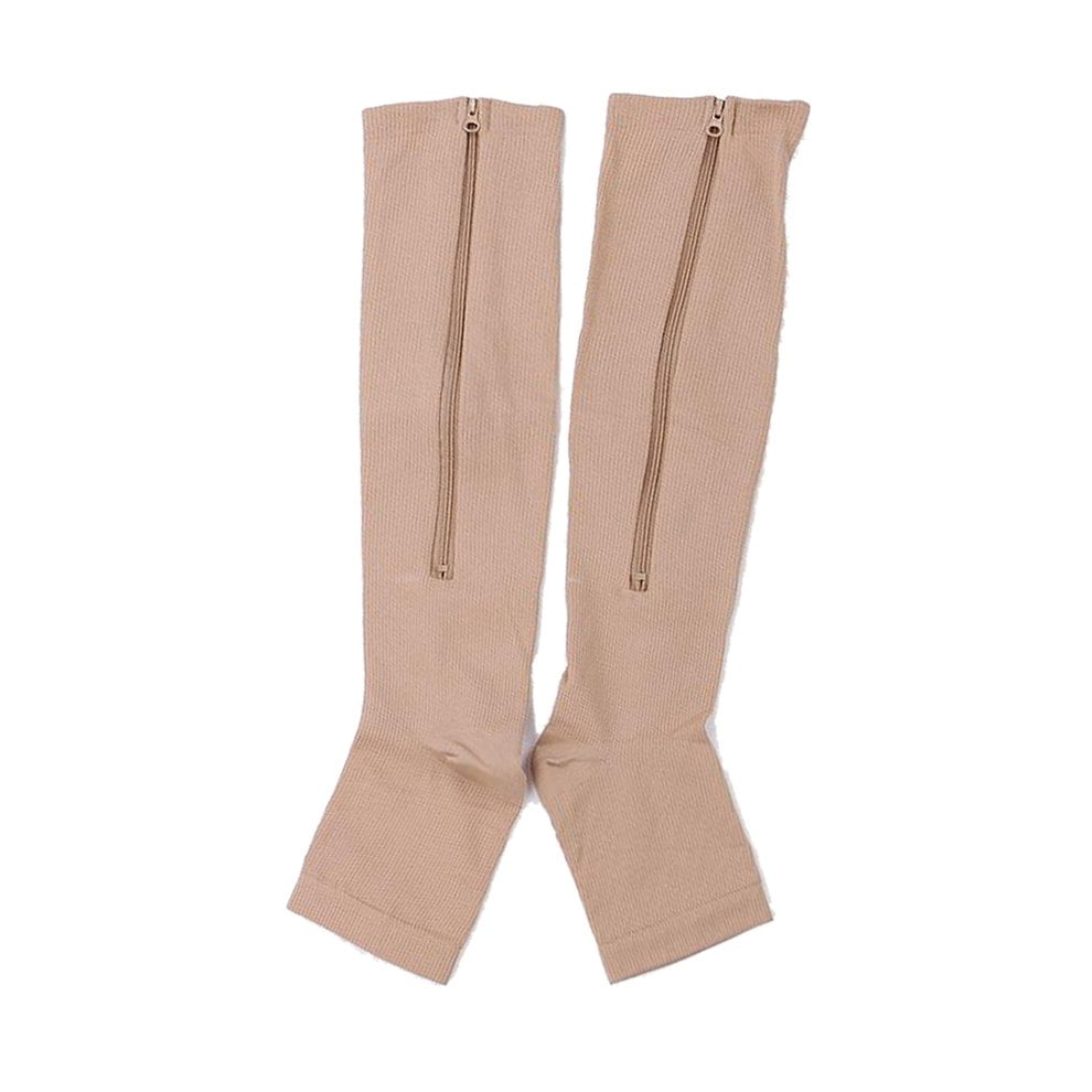 Zipper Medical Compression Socks With Open Toe Best Support Zipper ...