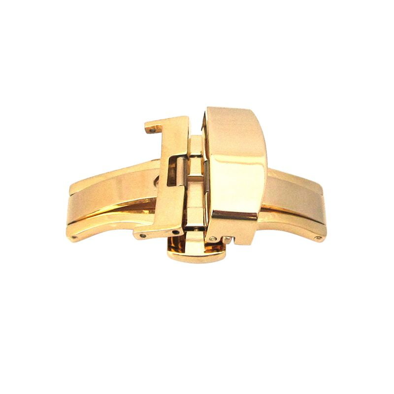 Watch Push Button Hidden Clasp Automatic Double Clip Stainless Steel
