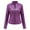 Purple, variant on Womens Leather Jackets Full Zipper up Long Sleeve Leather Coats 2025 Slim Fitted Stand Collar Motorcycle Outwear Solid Color Long Sleeve Crop Bomber Jacket with Pockets Red XS