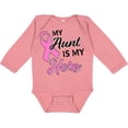 thumbnail image 3 of Inktastic My Aunt is My Hero Breast Cancer Awareness Boys or Girls Long Sleeve Baby Bodysuit, 3 of 5