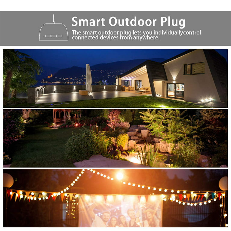 Wucgea Outdoor Smart Plug Compatible with Alexa - WiFi Outlet with 2  Sockets,Google Home,Wireless Remote Control/Timer by Smartphone,IP44  Weatherproof: : Tools & Home Improvement
