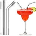 thumbnail image 4 of LSC Reusable Metal Straws Drinking Stainless Steel Straw with Cleaner Brush Non Plastic BPA Free for All Beverages Cocktail Milkshake Smoothie Coffee Bendy Straws 4 Pcs Silver, 4 of 5