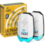 Ultrasonic Pest Control - Rodent Pest Repeller Plug In - Indoor Pest Repellent - Mouse, Roches, Ants, Spiders, Mosquito Repellent  | 600 - 1200 Sq Ft per Device (2Pk) by Ever Pest