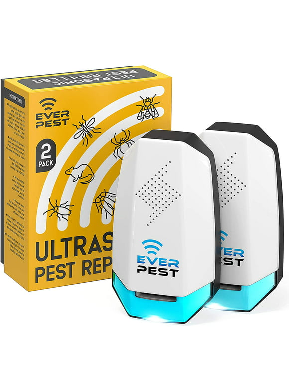 Ultrasonic Pest Control - Rodent Pest Repeller Plug In - Indoor Pest Repellent - Mouse, Roches, Ants, Spiders, Mosquito Repellent  | 600 - 1200 Sq Ft per Device (2Pk) by Ever Pest