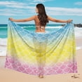 thumbnail image 4 of Uourmeti Rainbow Mermaid Swim Cover Up for Women Sheer Bikini Tie Side Wraps Chiffon Scarf Blouse for Swimwear One Size, 4 of 7