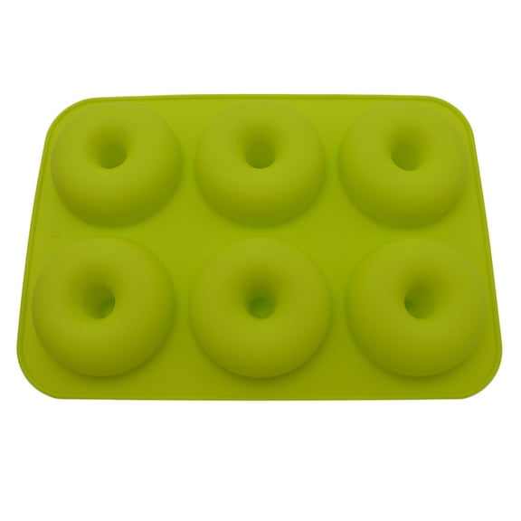 Clearance Under $4.34! 1 Pack 6-Cavity Silicone Donut Pan – Non-Stick, Flexible (Green)