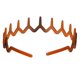 thumbnail image 4 of Juego de 2 diademas con peine de dientes de tiburón en zigzag de plástico negro (1 color negro + 1 marrón) brillar Electrónica, 4 of 5