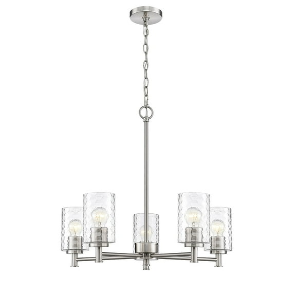 Millennium Lighting  Ashli 3 Light Chandelier with Clear Honeycomb Glass Shades 5 Light - Brushed Nickel