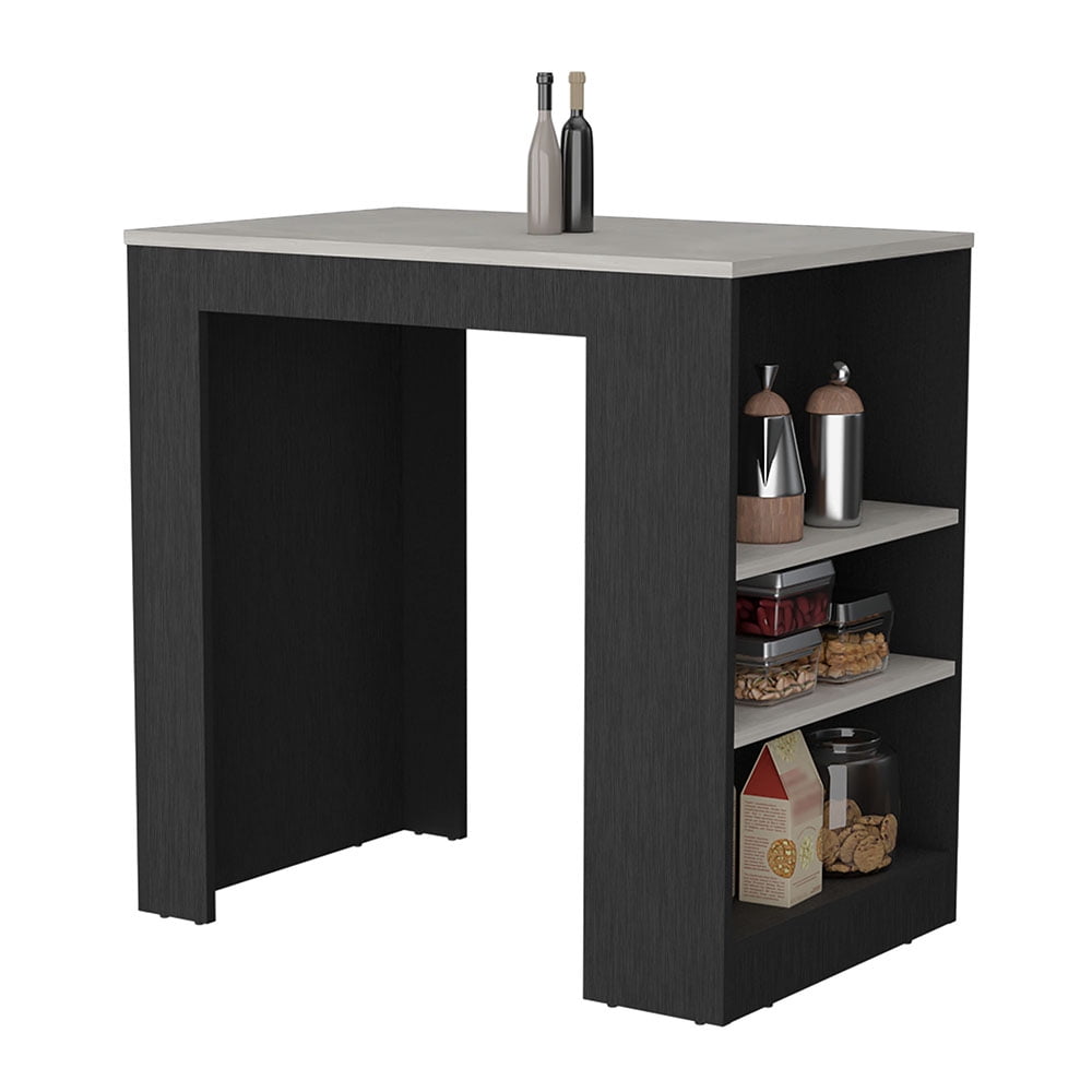 LiviNest Kitchen Island with Storage Shelves: 23.2x36.2 Inch Modern Kitchen Cart - 3-Side Open Shelf Design for Food Prep & Small Business Use