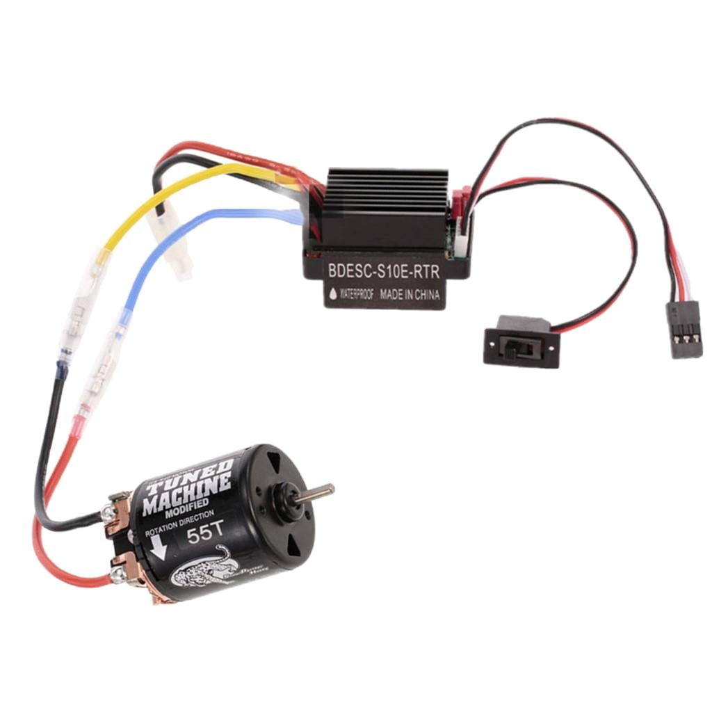 Kit ESC De Motor Cepillado RC, Cepillo De Carbón Externo Impermeable, Motor De Cepillo 540 320A Esc Con Enchufe Tamiya 21t