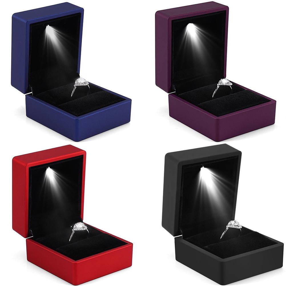 Creative Illuminated Ring Box for Marriage Proposal with LED Interior Lighting 