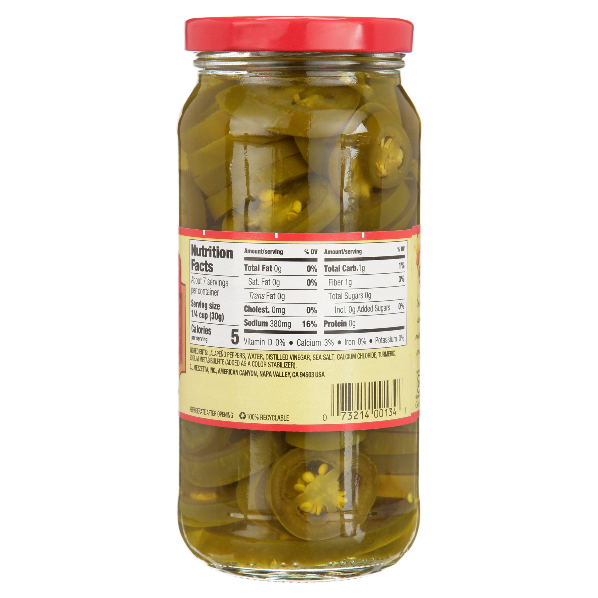 (6 Pack)Mezzetta Hot Jalapeno Peppers - Sliced, 16 oz.