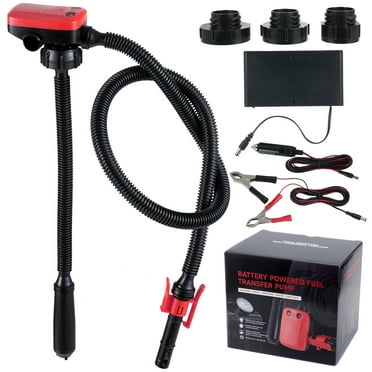 AREALER Fuel Transfer Pump, Battery Powered Fuel Transfer Pump with Long Hose, Portable Liquid Pump for Gasoline, Diesel, Kerosene, Light Oils, Water