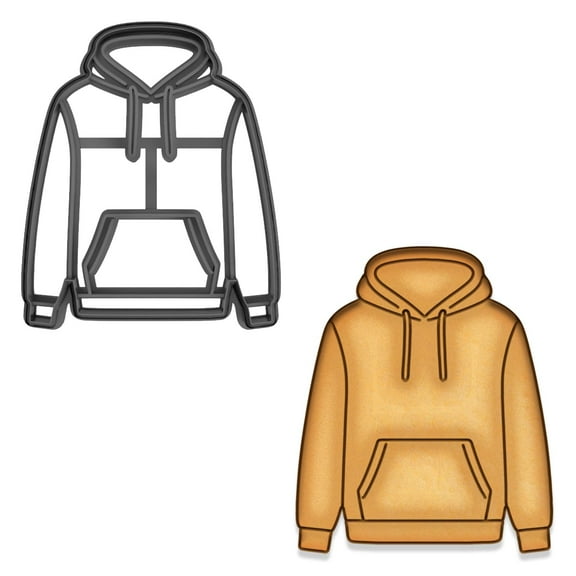 Hoodie Sweatshirt Cookie Cutter - 4x3.32" (Casual Clothing Theme, Baking for Fashion Fans) (Random Color)