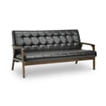 thumbnail image 1 of Baxton Studio Mid Century Faux Leather Sofa, Kids, Brown, 1 of 4