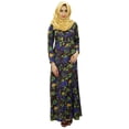 thumbnail image 1 of Bimba Womens Muslim Printed Jilbab Dress Designer Abaya With Pockets & Hijab, 1 of 7