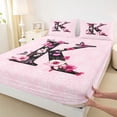 thumbnail image 4 of Erosebridal Pink K Letter Kids Full Size Sheets, Mandala Damask Groovy Bed Sheets, 4 Pieces, 4 of 5