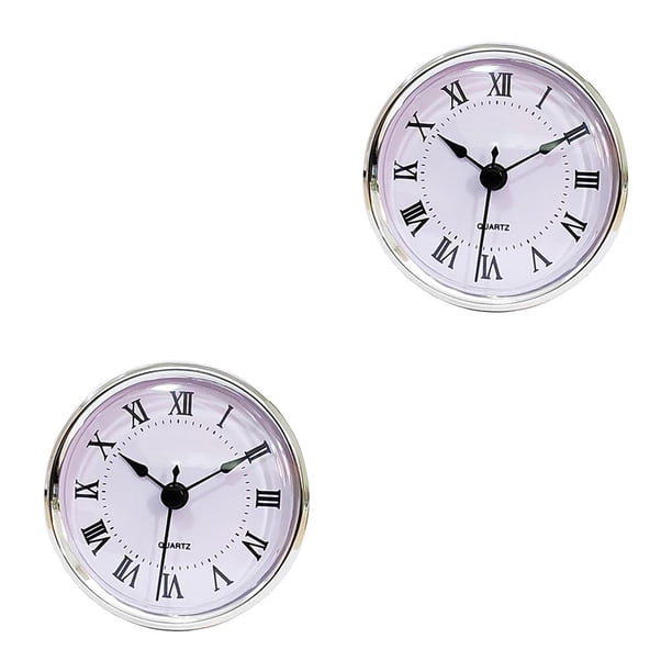 Yuarrent Inserto de reloj de cuarzo de 3-1/8 pulgadas (80 mm) para la pared del hogar con borde plateado romano 2piezas Romano con borde plateado 80 mm