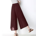 thumbnail image 6 of Alitao Maxi Skirt A Line Skirt Woman Summertime Loose Solid Color Thin Wide Leg Pants Slim Ninth Chiffon High Waisted Pants Pencil Skirt Flowy Skirt Red L, 6 of 6