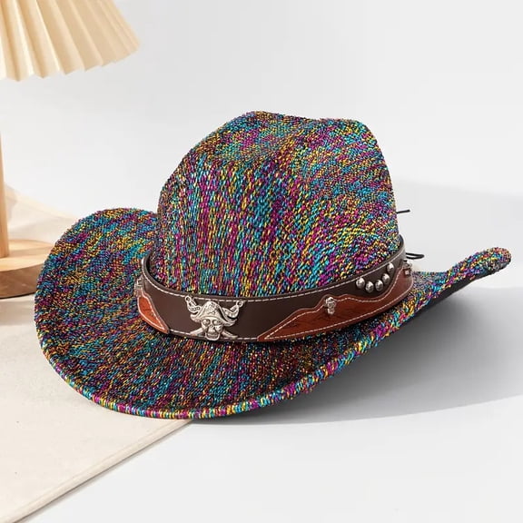Cowboy Hat,Cowgirl Hat,Western Cowboy Hats for Women/Mens/Straw Wide with Shapeable Brim Cowboy Hat for Womens
