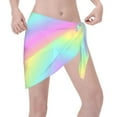 thumbnail image 7 of Swimsuit Coverups For Women Rainbow Stripe Sarong Beach Bikini Wrap Sheer Short Skirt Chiffon Scarf For Swimwear, 7 of 7