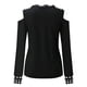 thumbnail image 5 of Mujeres Casual Impreso Sexy Manga Larga Sin Tirantes Cuello En V Jersey Fuera Del Hombro Blusa Camiseta Tops Fridja FKASFK3925, 5 of 5