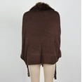 thumbnail image 5 of NSLGXD Fringe Knit Cardigan for Women Faux Fur Collar elegant Shawl Sweater Cardigan Batwing Sleeve Open Front Fringed Ladies Sweaters, 5 of 5