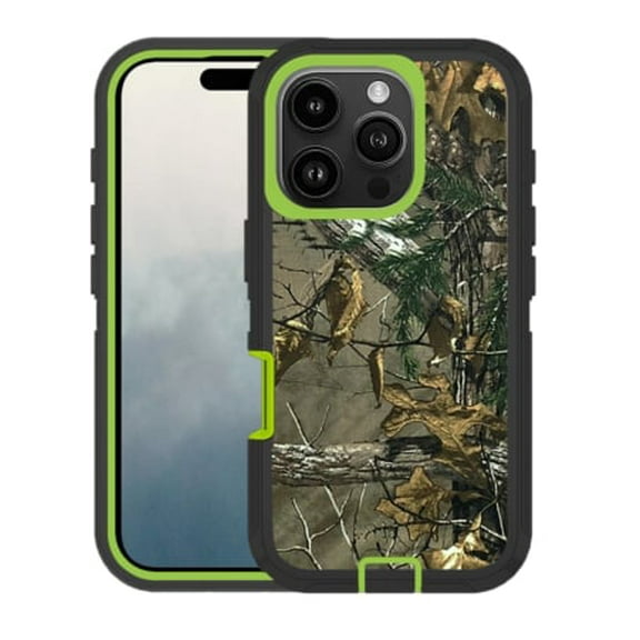 Heavy Duty Rugged Case for iPhone 16 Pro Max (CAMO GREEN)