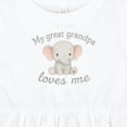 thumbnail image 4 of Inktastic My Great Grandpa Loves Me Elephant Girls Baby Dress, 4 of 5